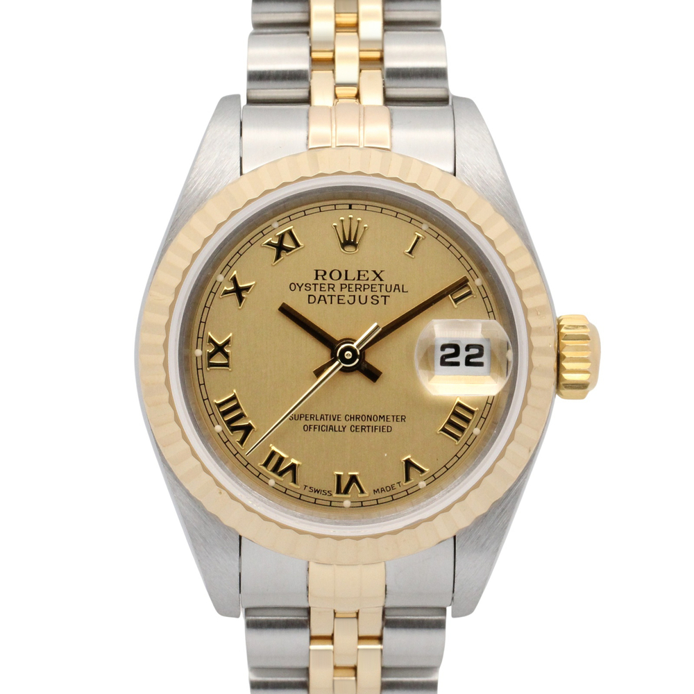 Rolex Datejust Y-serial watch, 18K (yellow gold) stainless steel, ladies', go...
